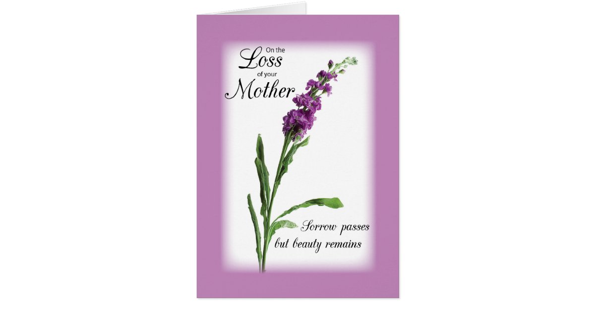 Sympathy Loss of Mother Purple, Religious Card