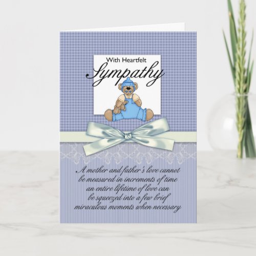 Sympathy Loss Of Premature Baby Boy  Loss Of Infa Card