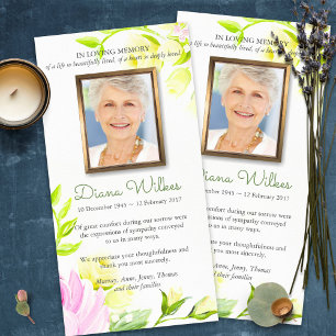 Sympathy Loss Photo Frame Funeral Thank You Cards