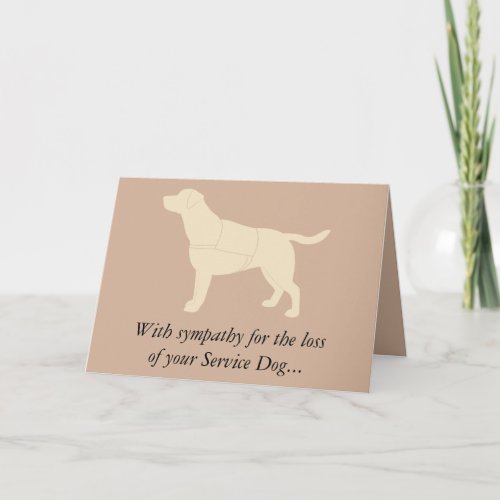 Sympathy Loss Service Dog Yellow Labrador Card