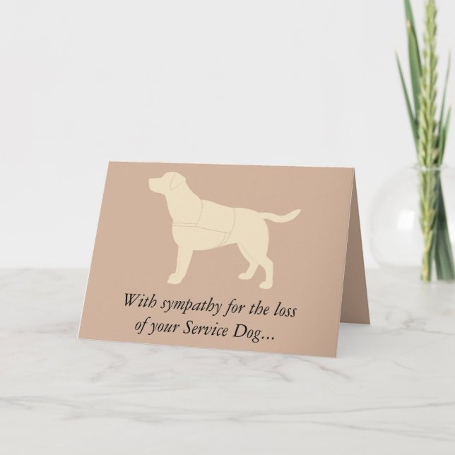 Sympathy Loss Service Dog Yellow Labrador Card (Front)