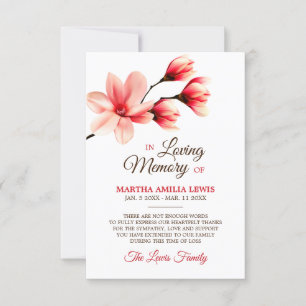 Sympathy Loving Memory Flower Magnolia THANK YOU