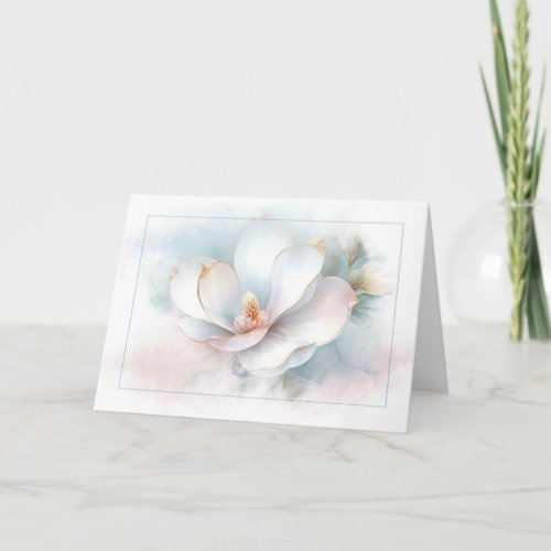 Sympathy Magnolia Flower Abstract Card