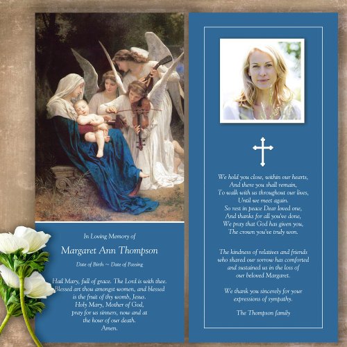 Sympathy Mary  Angels Funeral Thank You Card