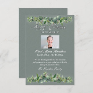 Sympathy Memorial Always Forever Remembered Person