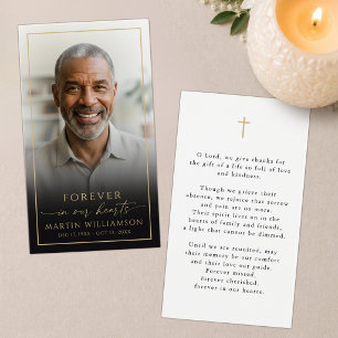 Sympathy Memorial Cross Photo Prayer Card