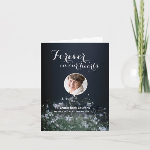 Sympathy Memorial Flower Thank You card with Photo