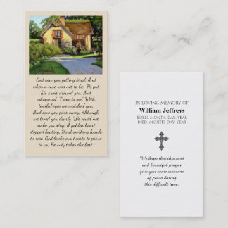 Sympathy Memorial Funeral God Saw You Prayer Card
