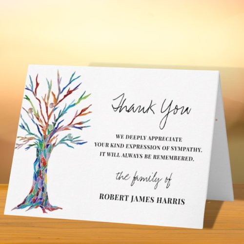 Sympathy Memorial Funeral Thank You Card