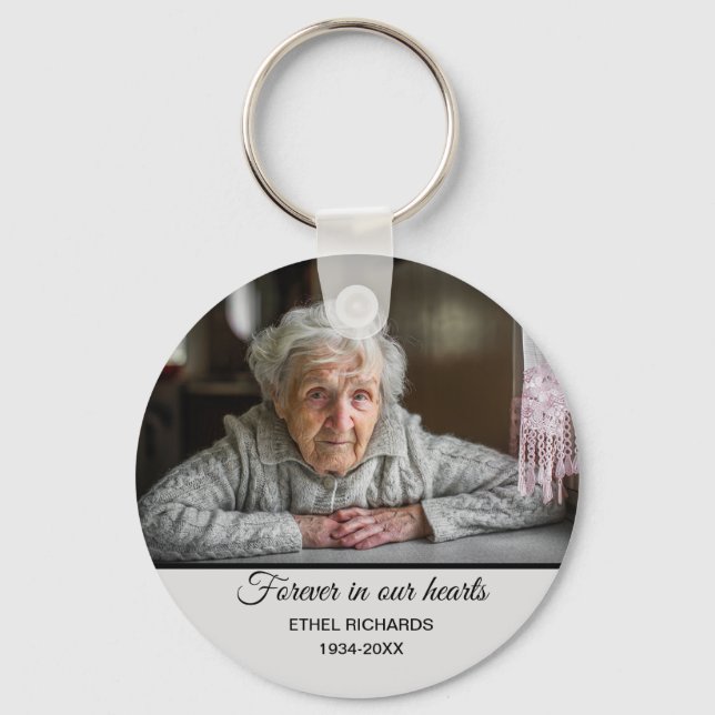 Sympathy Memorial In Loving Memory | Photo Keychain (Front)