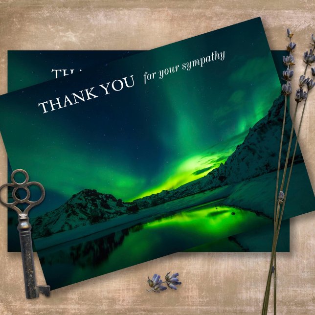 Sympathy Memorial Nature Funeral Thank You Card (Sympathy Photo Celebration of Life, In Loving Memory, Forever in our Hearts Funeral thank you cards)