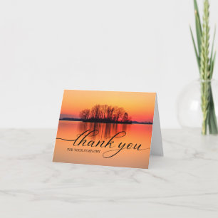 Sympathy Memorial Sunset Lake & Trees Thank You