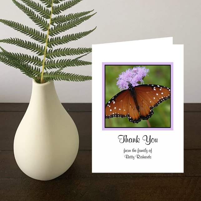 Sympathy Memorial Thank You Note Card - Butterfly (Creator Uploaded)