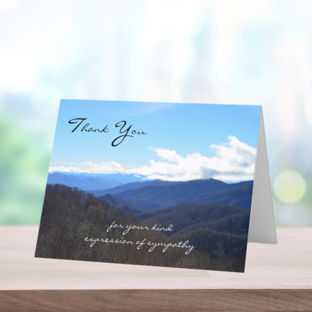 Sympathy Memorial Thank You Note Card -- Mountains