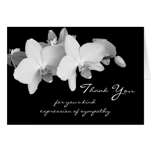 Sympathy Memorial Thank You Note Card -- Orchids | Zazzle