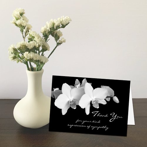 Sympathy Memorial Thank You Note Card __ Orchids