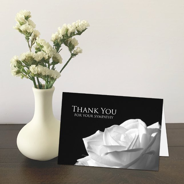 Sympathy Memorial Thank You Note Card -- Rose (Creator Uploaded)