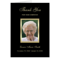 Sympathy Memorial Thank You Note Card with Photo