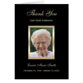 Sympathy Memorial Thank You Note Card with Photo