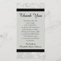 Sympathy Memorial Thank You Photo Card - Classic