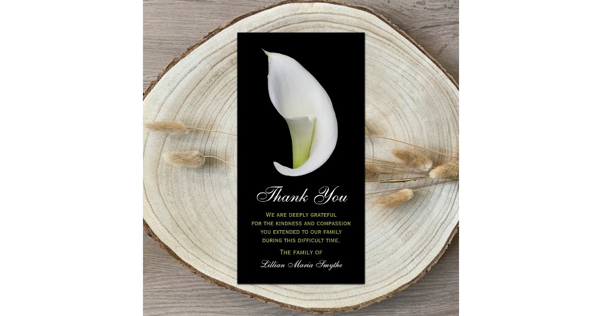 Sympathy Memorial Thank You Photo Card - Lily | Zazzle
