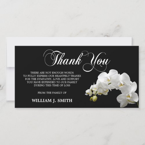 Sympathy Memorial THANK YOU White Orchids  PHOTO