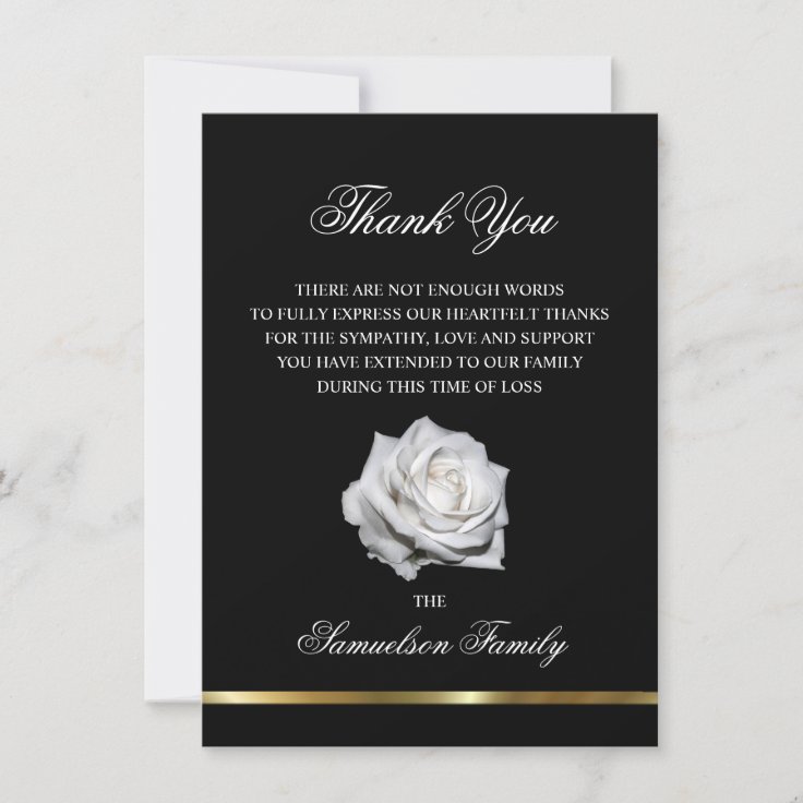 White Rose Sympathy Card: Floral Bereavement Condolences - View #6