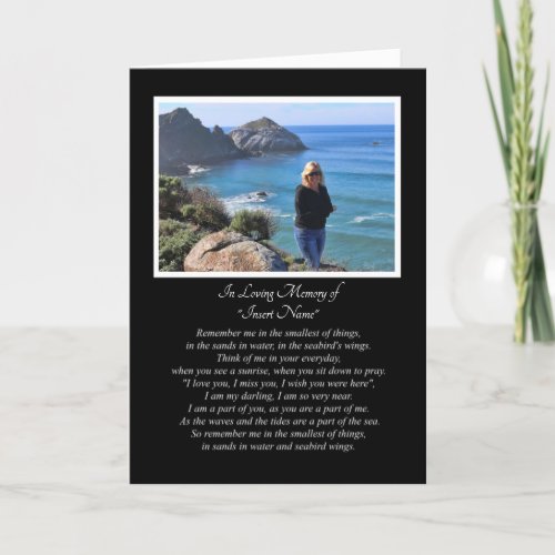 Sympathy Memorial with Picture Spiritual Poem Card