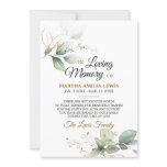 Sympathy Memory Greenery Gold Leaves THANK YOU Sympathy Memory Greenery Gold Leaves THANK YOU