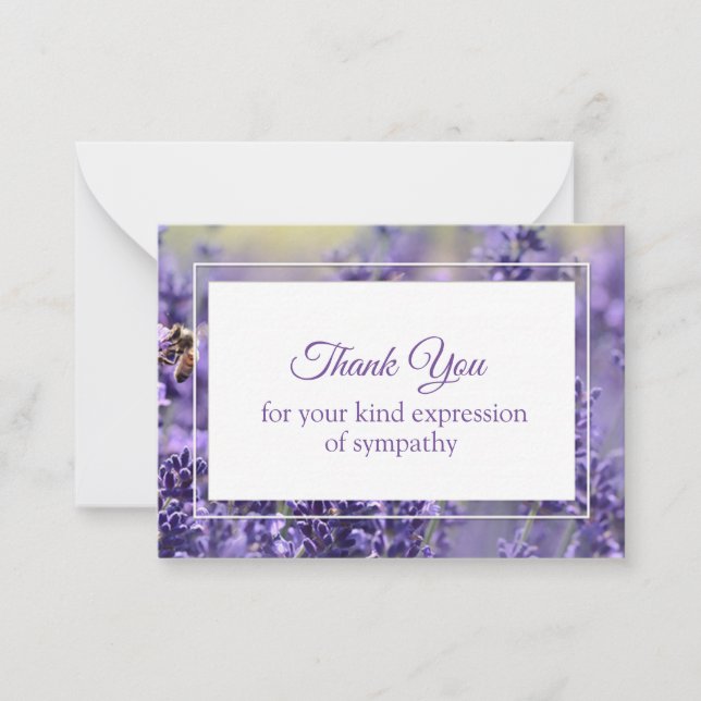 Sympathy Messages With Lavender Background Note Card (Front)