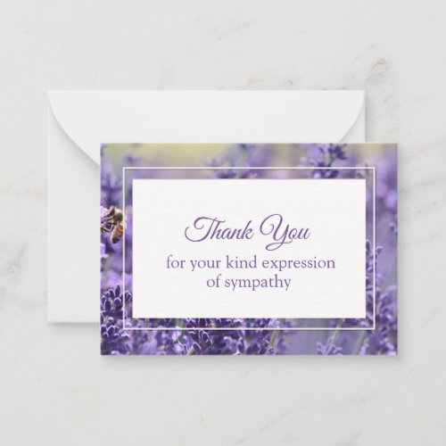 Sympathy Messages With Lavender Background Note Card