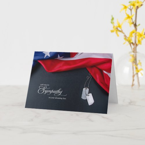 Sympathy Military Dog Tags and American Flag