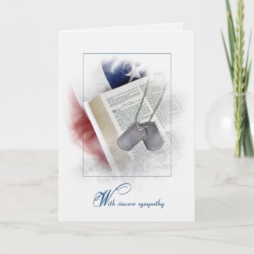 Sympathy Military Dog Tags on Psalm 23 Card