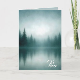 Sympathy Misty Pine Tree Water Reflection Card
