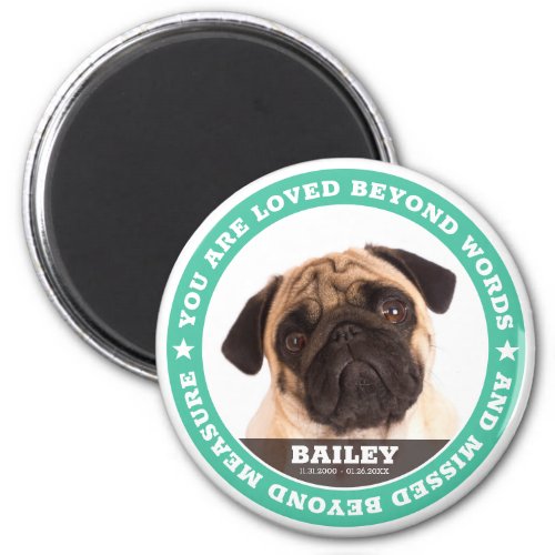 Sympathy Modern Simple Custom Pet Photo Keepsake Magnet