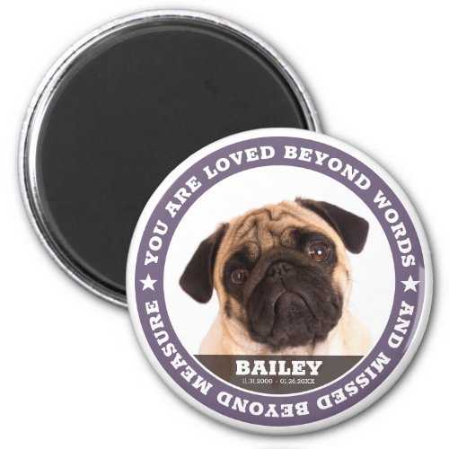 Sympathy Modern Simple Custom Pet Photo Keepsake Magnet