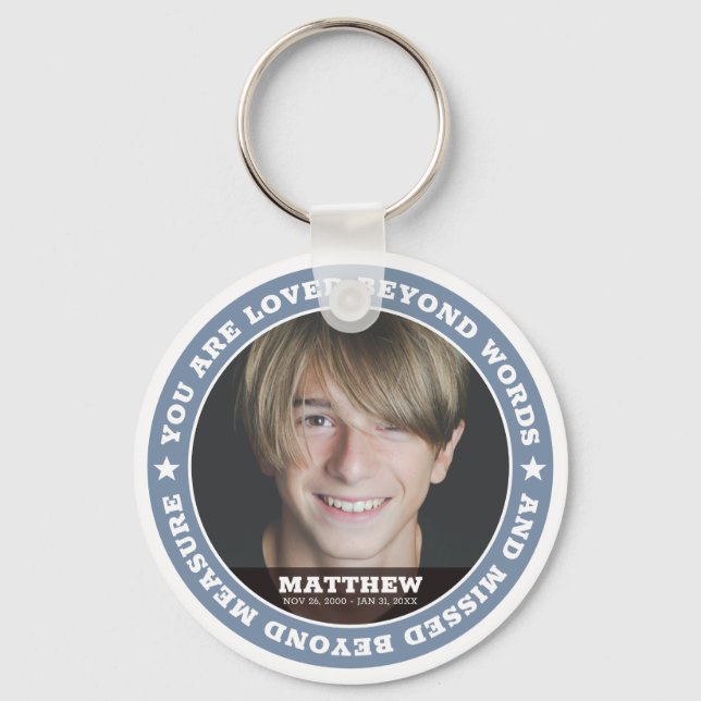 Sympathy Modern Simple Custom Photo Keepsake Keychain (Front)