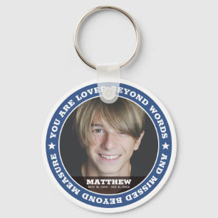 Sympathy Modern Simple Custom Photo Keepsake Keychain