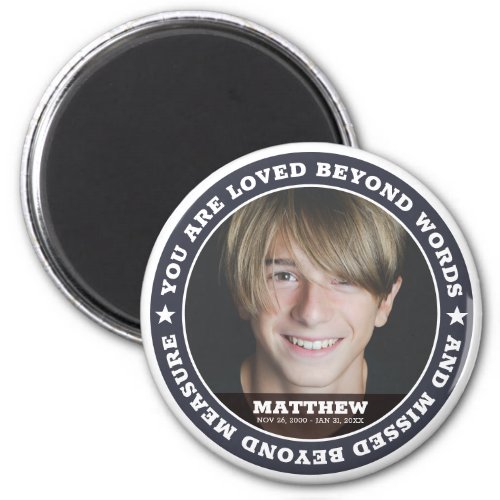 Sympathy Modern Simple Custom Photo Keepsake Magnet