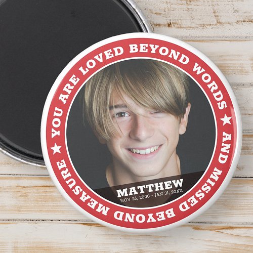 Sympathy Modern Simple Custom Photo Keepsake Magnet