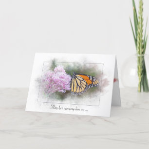 sympathy-monarch butterfly on wildflower card