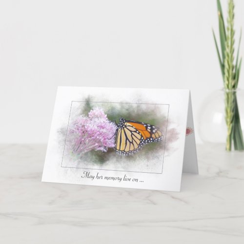 sympathy_monarch butterfly on wildflower card