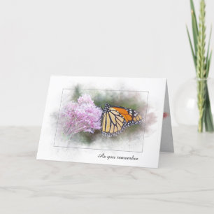 sympathy monarch butterfly on wildflower card