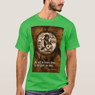 Sympathy Native American Wolf and Dreamcatcher T-Shirt