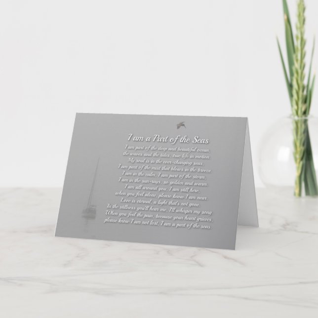 Sympathy Nautical Burial at Sea Spiritual Poem Card (Front)