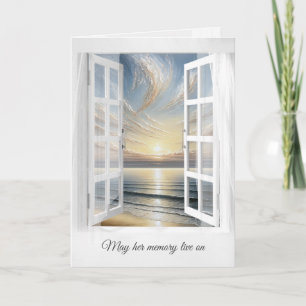 Sympathy Ocean Sunrise View in Window  Card