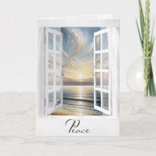 Sympathy Ocean Sunrise View in Window  Card