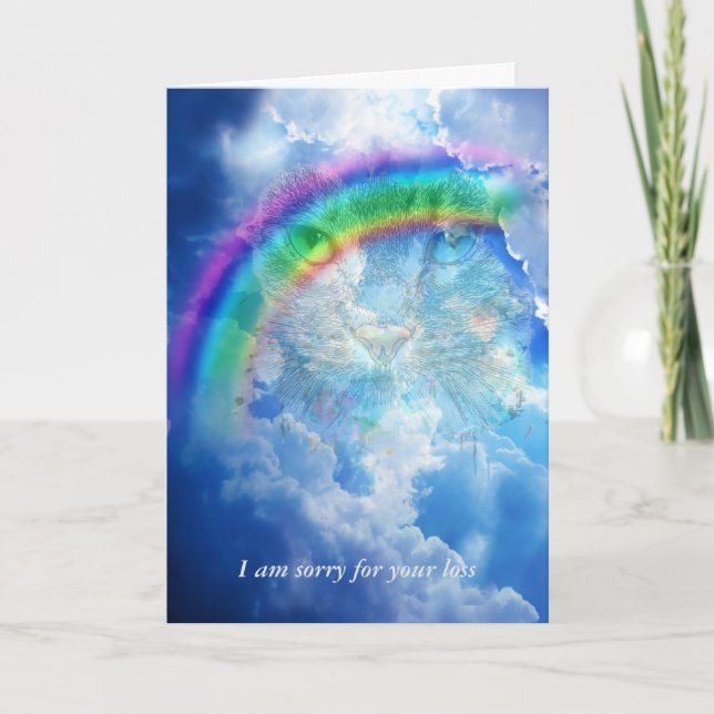 Sympathy On Death Of A Cat - Rainbow Bridge Card (Front)