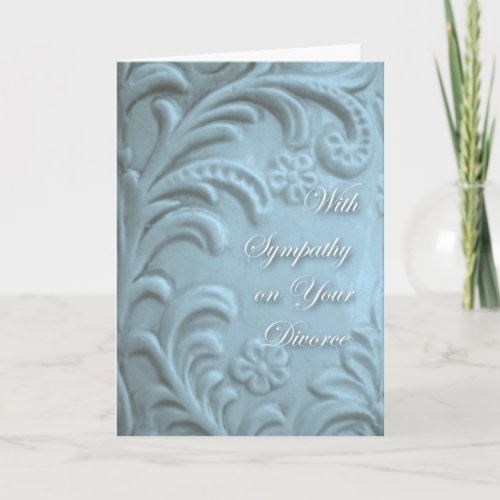 Sympathy on Divorce Blue Plant Forms Flowers Card