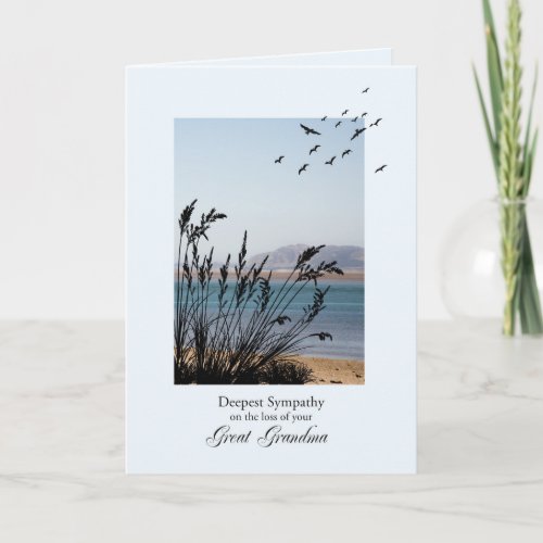 Sympathy on Loss of Great Grandma Seaside Scene Card